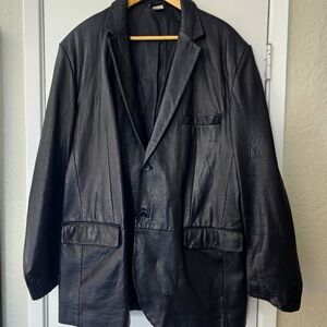 Men's Leather Blazer Jacket